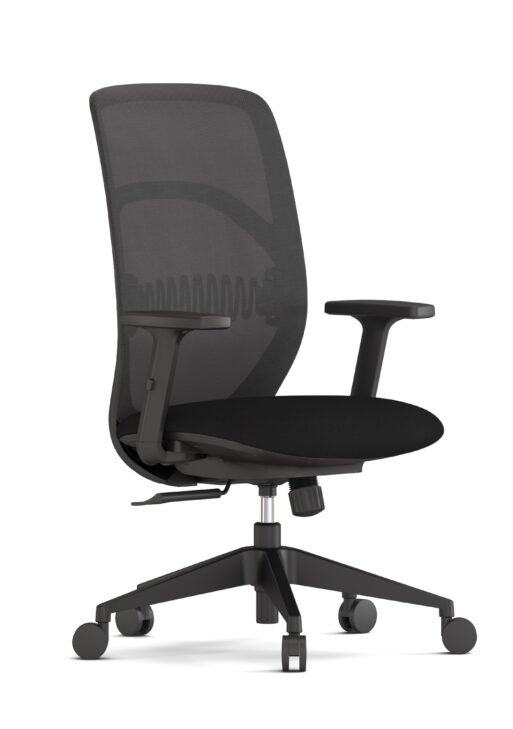 Y5  Staff Black Medium Back Chair